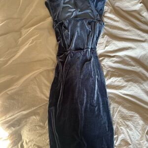 Blue velvet dress